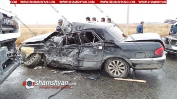 Խոշոր վթար Արարատում. բախվել են «Մերսեդեսը», «Վոլգան» եւ MAN բեռնատարը. կան վիրավորներ