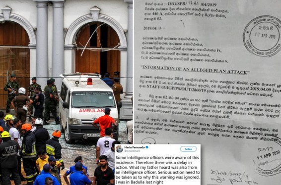 Շրի Լանկայի հետախուզությունը 10 օր առաջ իմացել է նախապատրաստվող ահաբեկչության մասին, սակայն ոստիկանությանը չի տեղեկացրել. Daily Mail