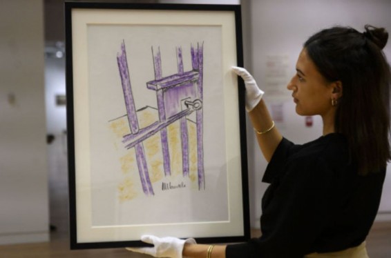 Նելսոն Մանդելայի նկարած նկարը, որը պատկերում է իր բանտախցի դուռը, Նյու Յորքում վաճառվել է 112 000 դոլարով