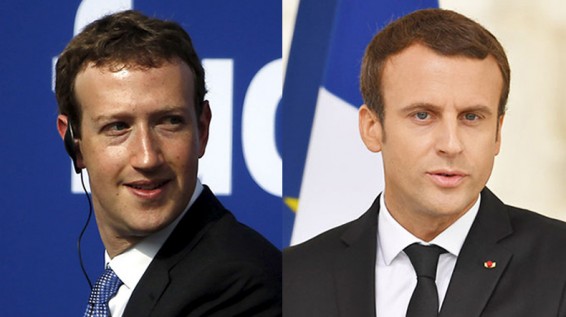 Глава Facebook Марк Цукерберг встретится с президентом Франции Эммануэлем Макроном в Париже