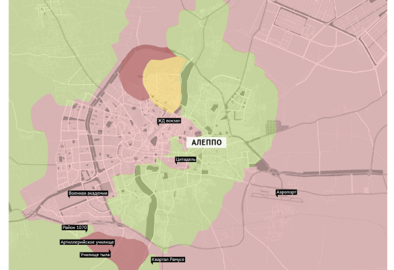 Карта боев за сирийский Алеппо
