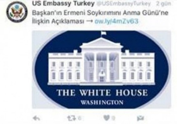 Թուրքիայում ԱՄՆ դեսպանատունը օգտագործել է «ցեղասպանություն» բառը