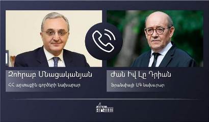 Զոհրաբ Մնացականյանը Ֆրանսիայի ԱԳ նախարարի հետ քննարկել է Ադրբեջանի՝ հումանիտար իրավունքը խախտող գործողությունները