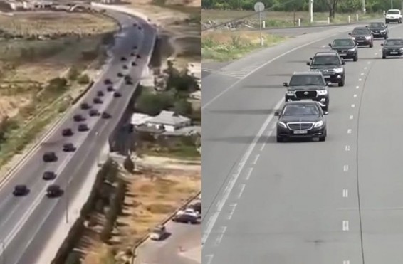 Առաջին նկարում թուրք էրդողանը գնում ա Շուշի, երկրորդ նկարում՝ Շուշին էրդողանին նվիրող թուրք նիկոլը գնում ա Սյունիք