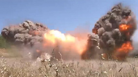 Российские сапёры обезвредили мины и артиллерийские снаряды различных калибров в Мартунинском районе