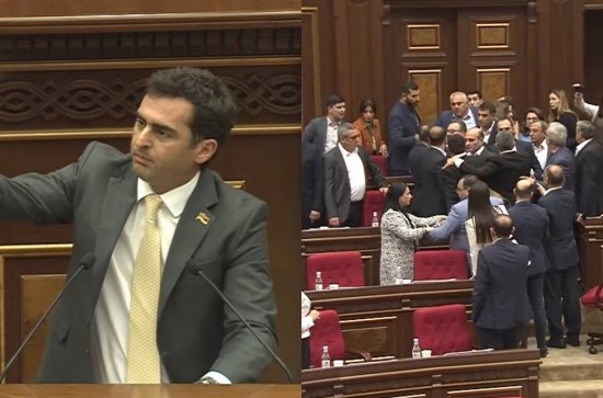 «Արա Լևոն, նստի տեղդ». իրավիճակն ԱԺ-ում սրվեց, պատգամավորները քաշքշեցին միմյանց (Տեսանյութ)
