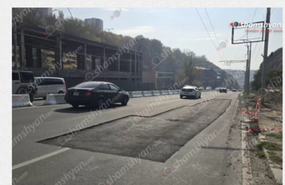 Գայի պողոտայից դեպի Մյասնիկյան պողոտա անավարտ թողած ասֆալտապատումը խնդիր է դարձել վարորդների համար. ահազանգ