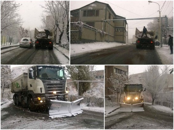 Տեղացող ձյանը զուգընթաց՝ ձնամաքրման աշխատանքներ Դավթաշենում