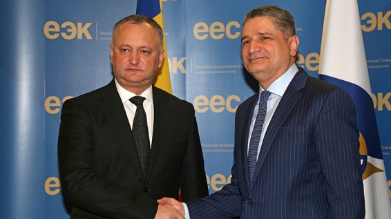 Председатель Коллегии ЕЭК Тигран Саркисян встретился с Президентом Молдовы Игорем Додоном