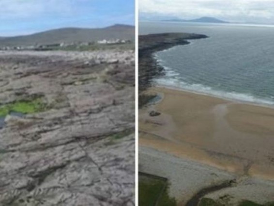 Իռլանդական կղզում անսպասելիորեն ավազոտ լողափ է հայտնվել