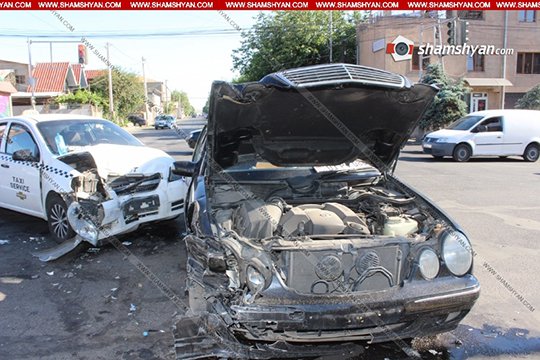 Երևանում բախվել են Mercedes-ն ու Chevrolet տաքսին. կան վիրավորներ. shamshyan.com
