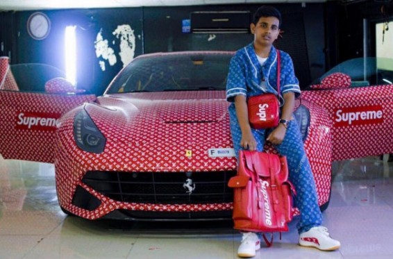 15-ամյա դուբայցին իր Ferrari-ն պատել է Louis Vuitton-ի նախշերով